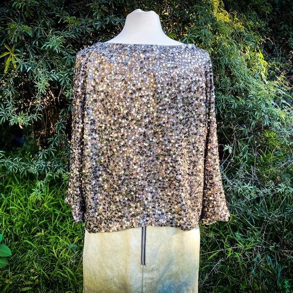 SALE ⬇️ Vince Sequin Top Batwing Slouchy Cool - Picture 3 of 6